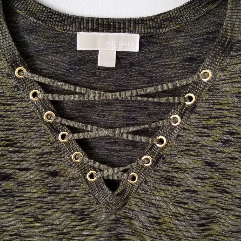 Michael Michael Kors Green and Black Top in Size L - Picture 4 of 10